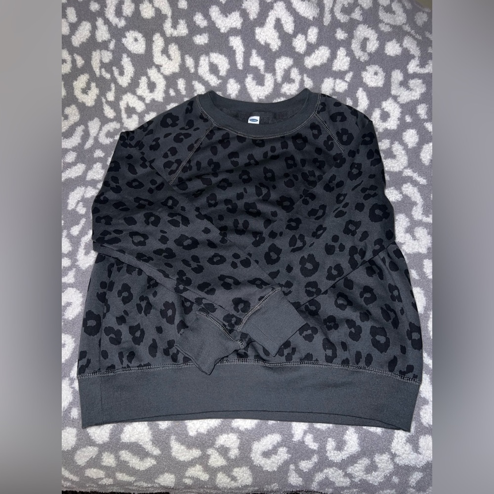 black leopard sweater from old navy